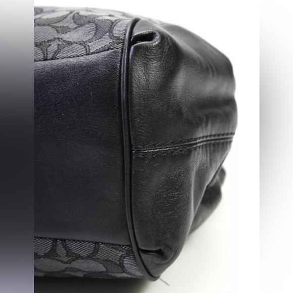 Coach Black and Gray Canvas & Leather Monogram Satchel. - Picture 8 of 10